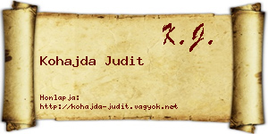 Kohajda Judit névjegykártya